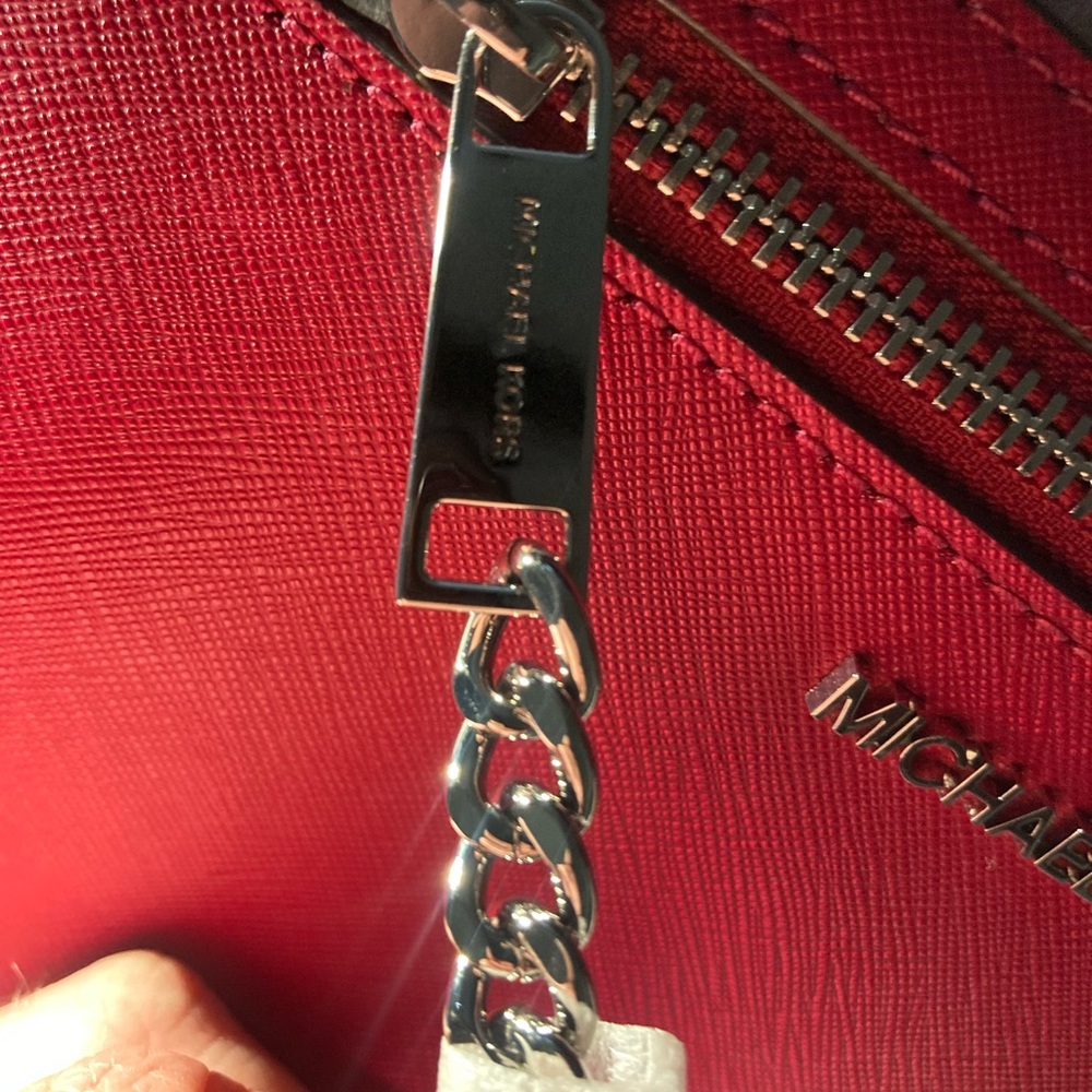 Michael Kors Dark Raspberry Jet Set Leather Crossbody Bag - Picture 10 of 10